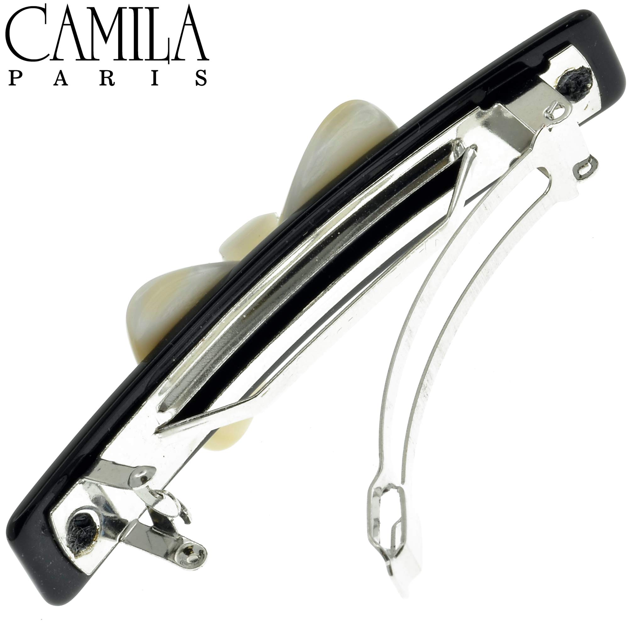 French Hair Barrette Clip Handmade Black White Strong Hold No Slip Durable Amazon.com : Camila Paris CP3358 French Hair Barrette Clip  main image 2