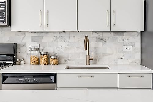 Miniatura 8 de Ravinte Paquete de 20 manijas de gabinete de níquel cepillado, manijas de gabinete de cocina, tiradores curvos para cajones de 7-14 pulgadas de