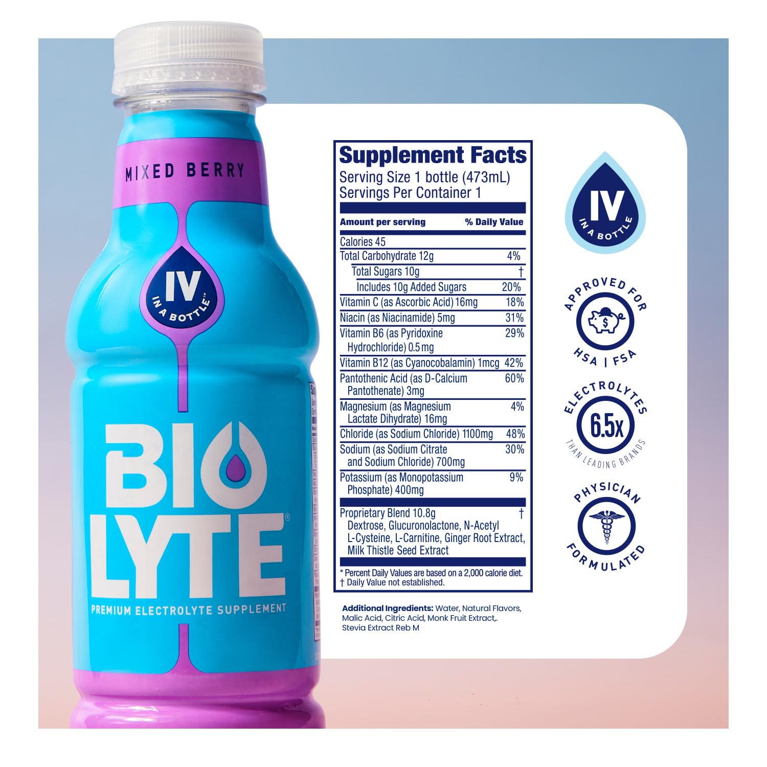 Snapklik.com : BIOLYTE Electrolyte Drink - Doctor-Formulated Hydration ...