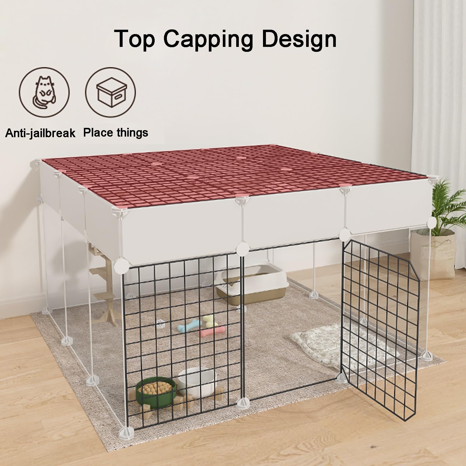 Trasportino per Gatti Trasparente con Tappo, Recinto per Piccoli Animali Domestici Rialzate per Cani, Furetti, Cincillà, Scoiattoli, Conigli