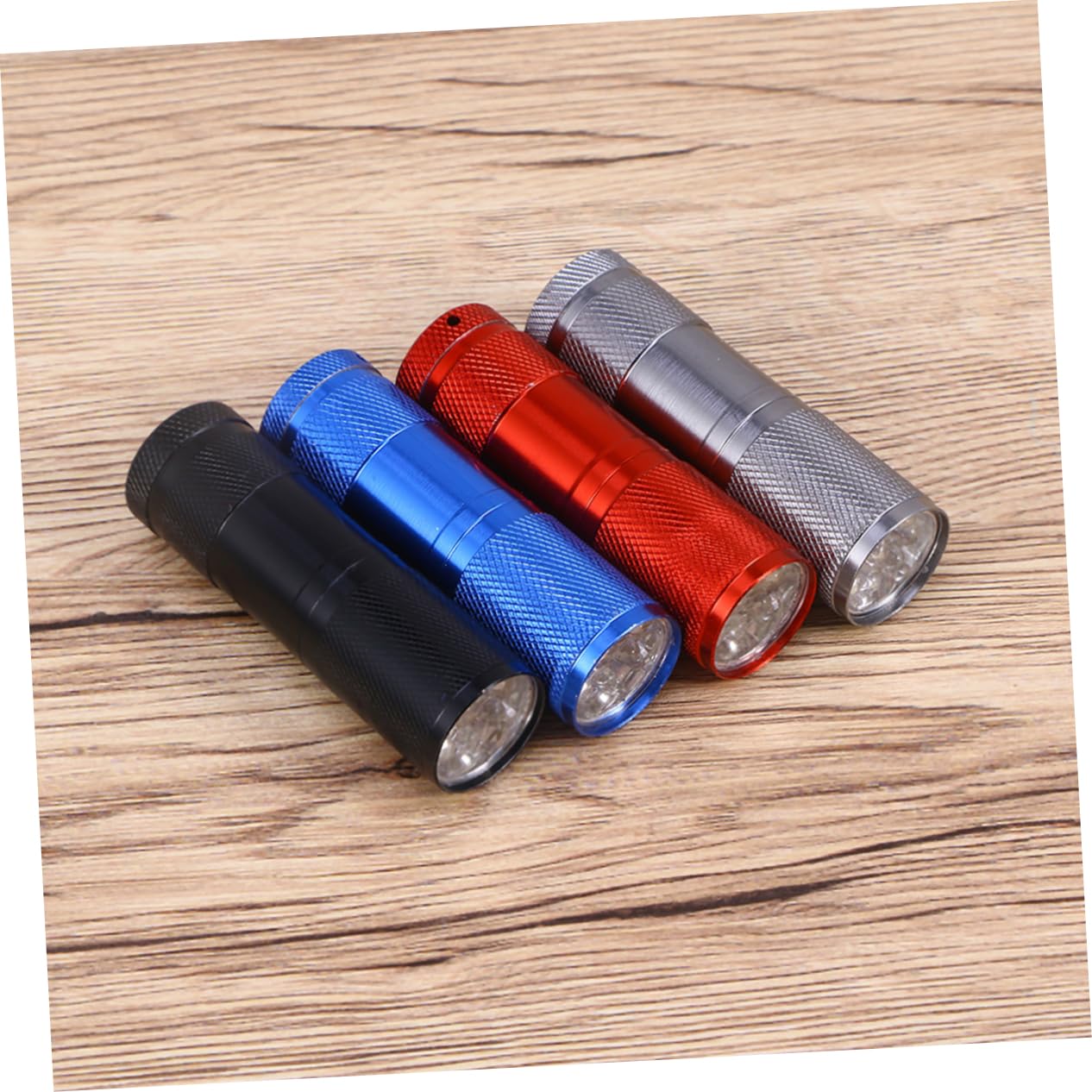 Hemobllo Lot De 3 Lampes De Poche Puissantes Porte-clés Rechargeables Uv Led Compactes Corps En Aluminium Rouge Noir 4 Pièces X 3