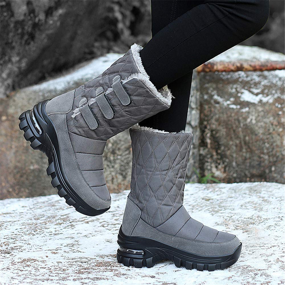 Botas de Nieve para Mujer Invierno Impermeable Forrado de Piel escarchada Bota Antideslizante cálida