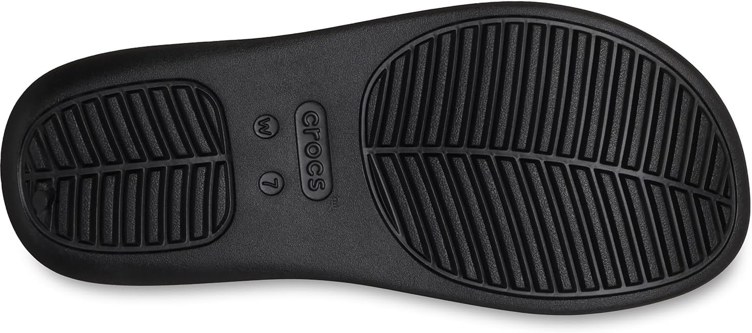 Crocs Women Getaway Platform Flip Flops, Wedge Sandals for Women, Black Glitter, 5 Women - Image 3