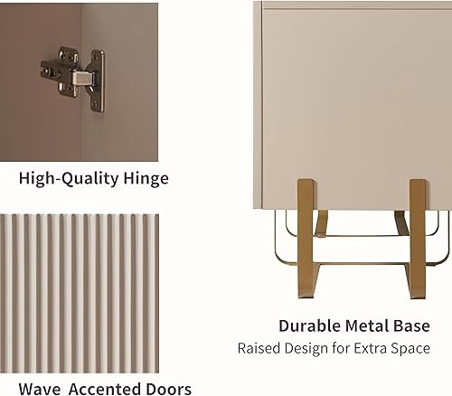 Miniatura 5 de 247 Shop at Home Mignon - Soporte de TV de estilo moderno contemporáneo de 60 pulgadas con 3 gabinetes de almacenamiento, se adapta a 65 pulgadas,