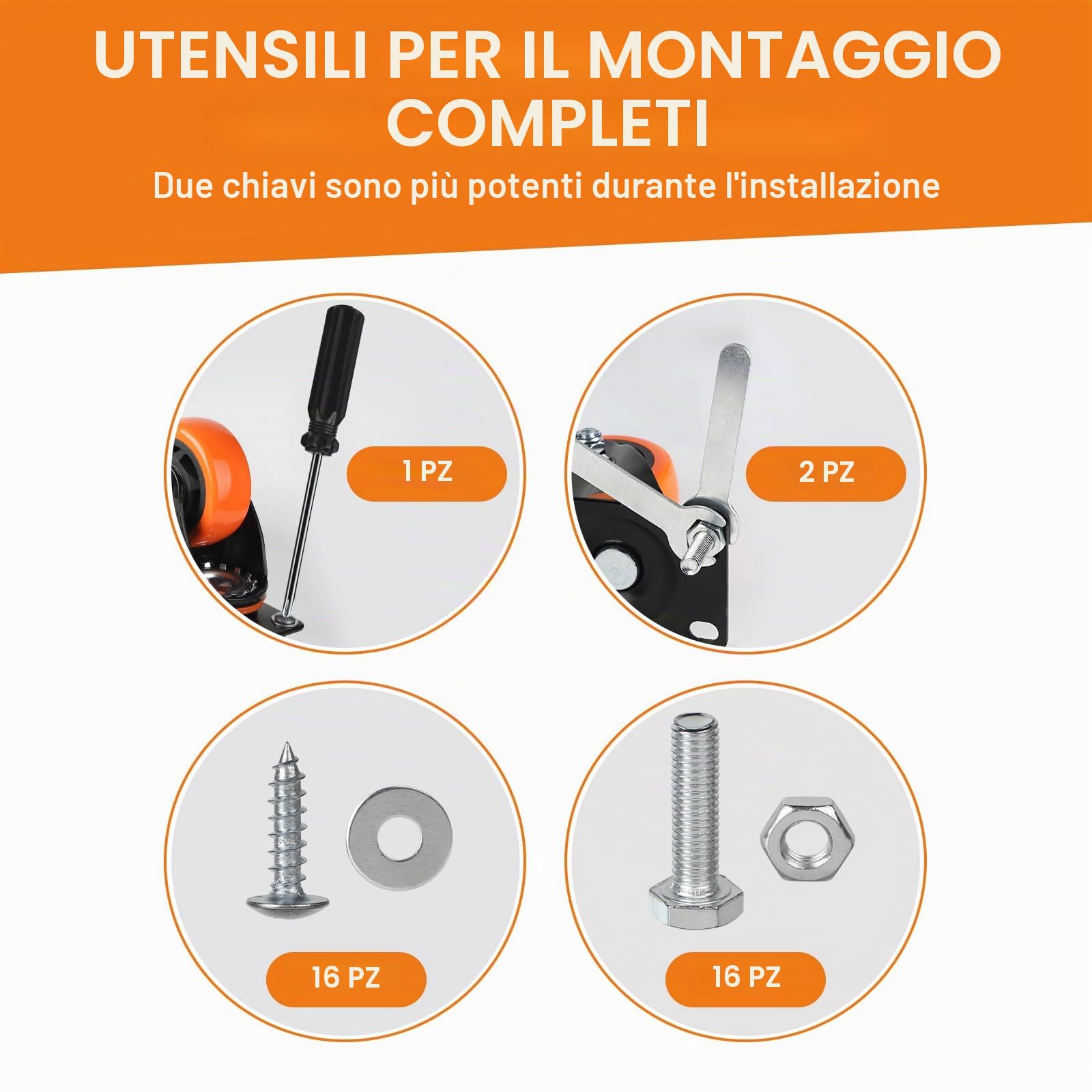 CPROSP Ruote per Carichi Pesanti con Freno, 150 mm, Portata: 800 kg | In Acciaio Inox; per Esterni; Set da 4 Pezzi