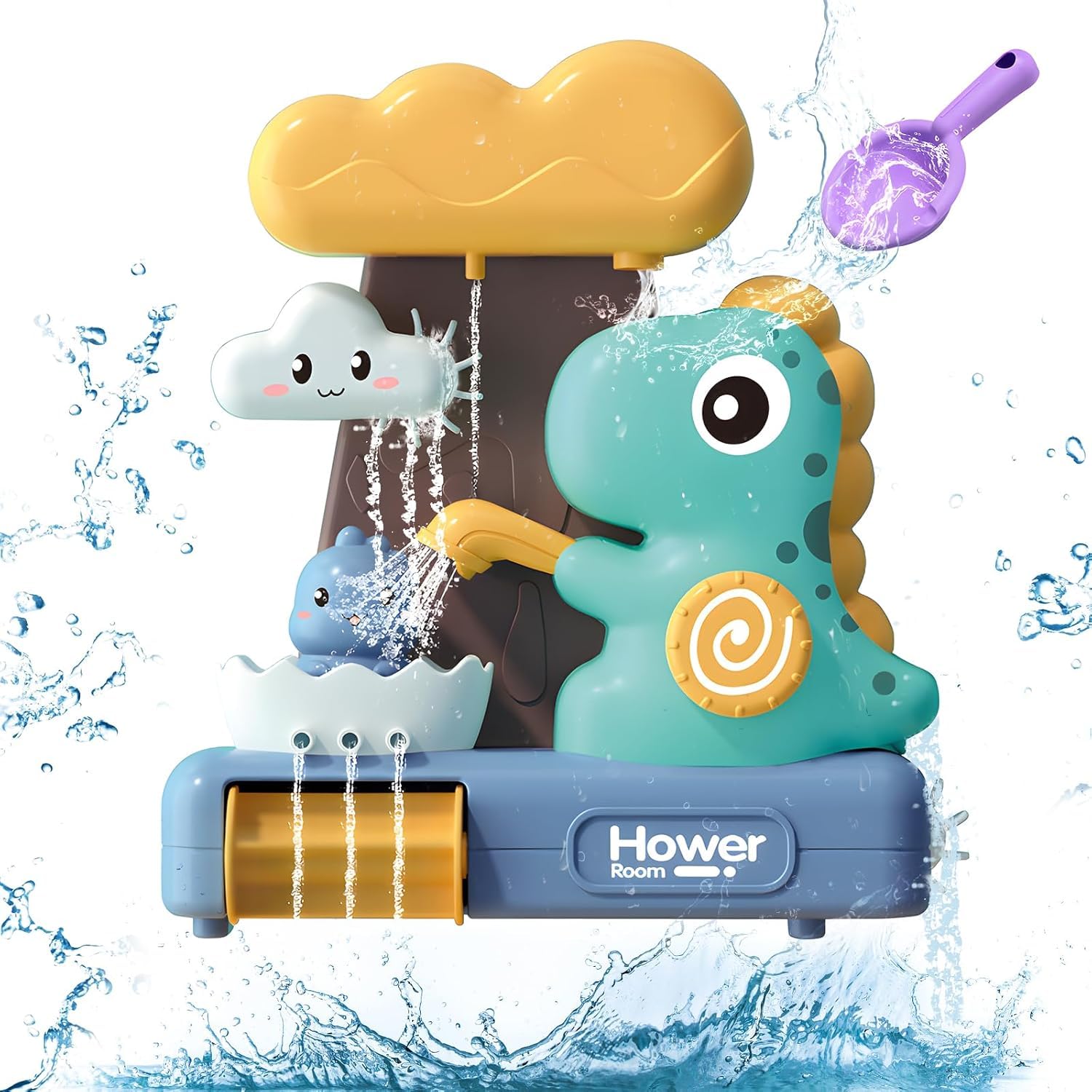 Bliss HUES Dinosaur Bath Toys for Babies &Toddlers- Mold-Free Wall Mount Waterfall Bath Toys with 3 Suction Cups- Bath Time Toys for Kids (B0DCG5L6Z7) Amazon Price History, Amazon Price Tracker