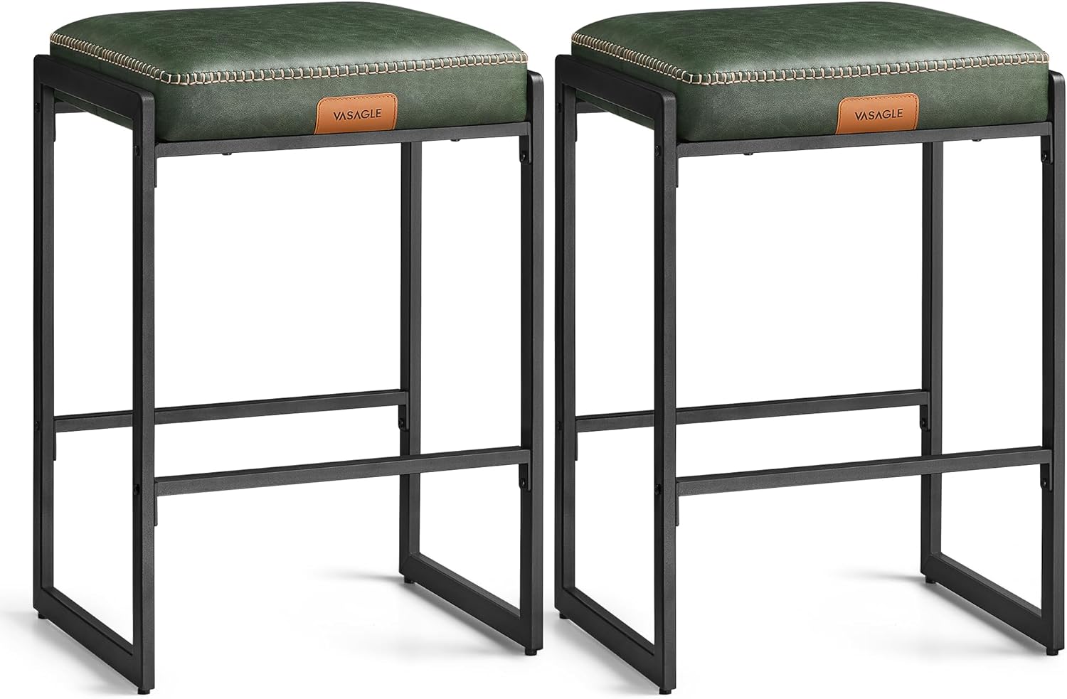 VASAGLE EKHO Collection Bar Stools Set of 2, Kitchen Counter Stools, Synthetic