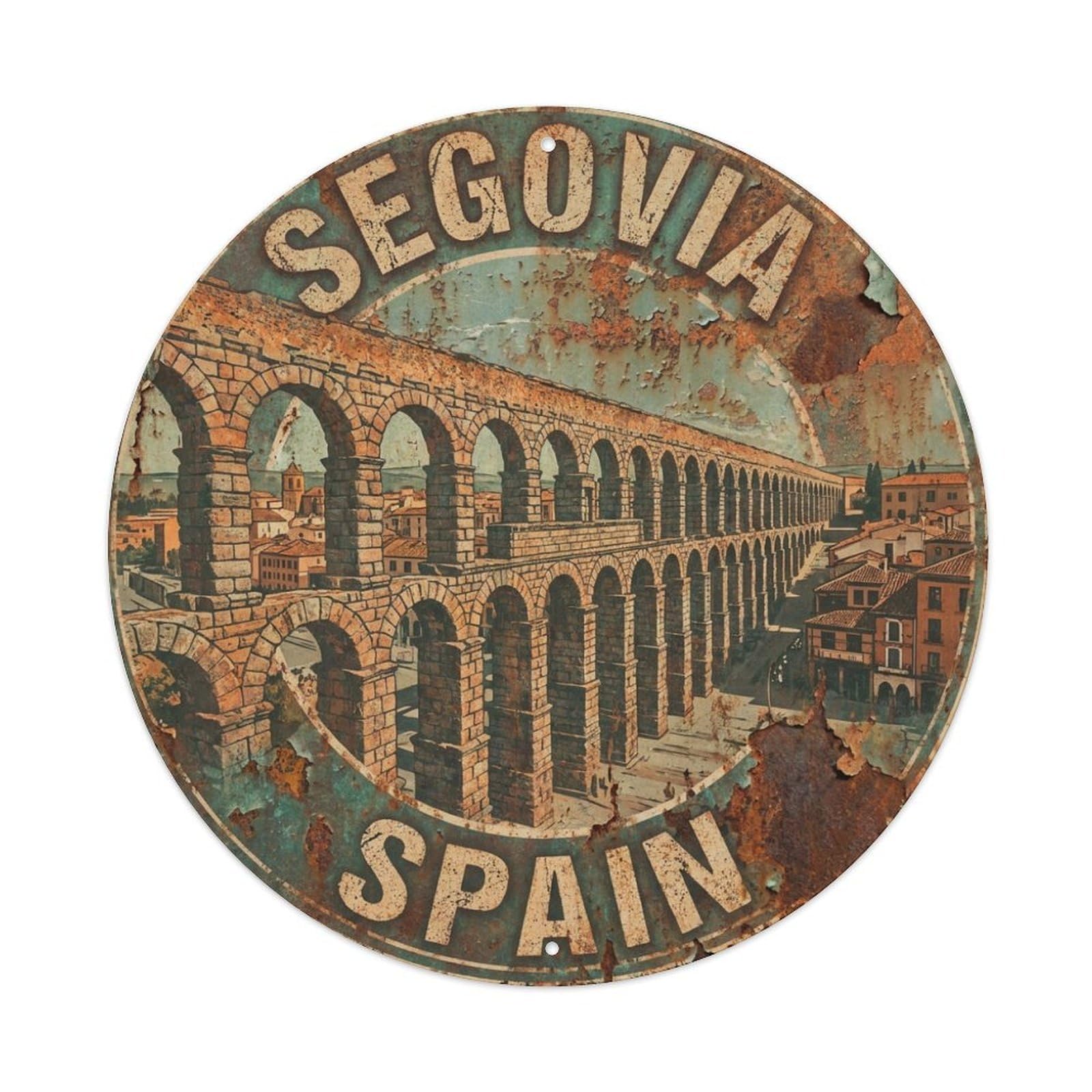 Galvaxio Style Vintage Travel Spain Segovia Metal Tin Sign
