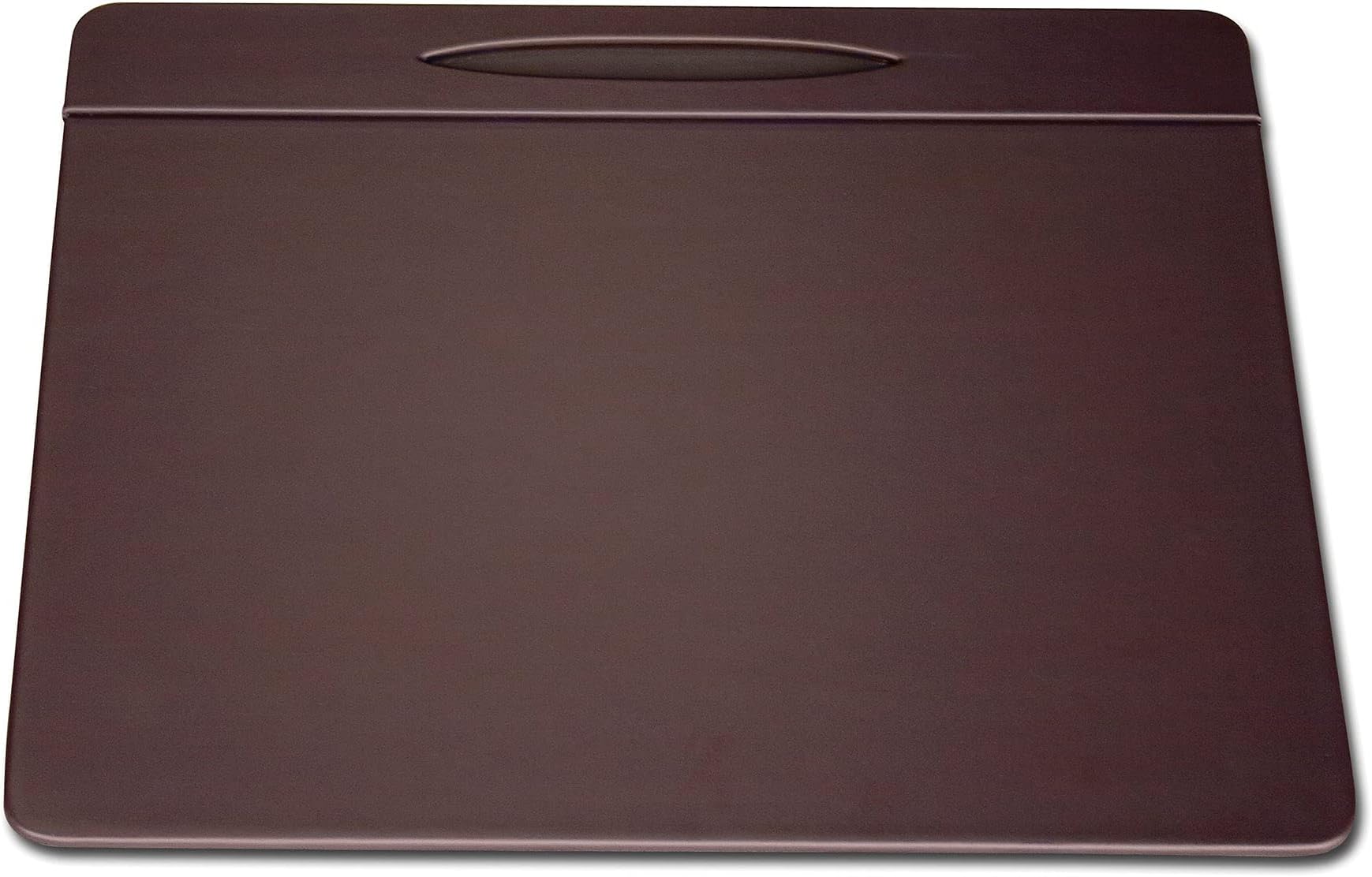 Dacasso Chocolate Brown Leather Conference Table Pad with Pen Well, 17 by 14-Inch