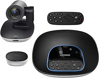 Logitech Group Système de Webcam Visioconférence, Full HD 1080p, Mise au Point Automatique, USB, Skype for Business, Teams, Zoom, Fuze, Hangouts Meet, Hardware, Cortana, Cisco Jabber, Portable/PC/Mac