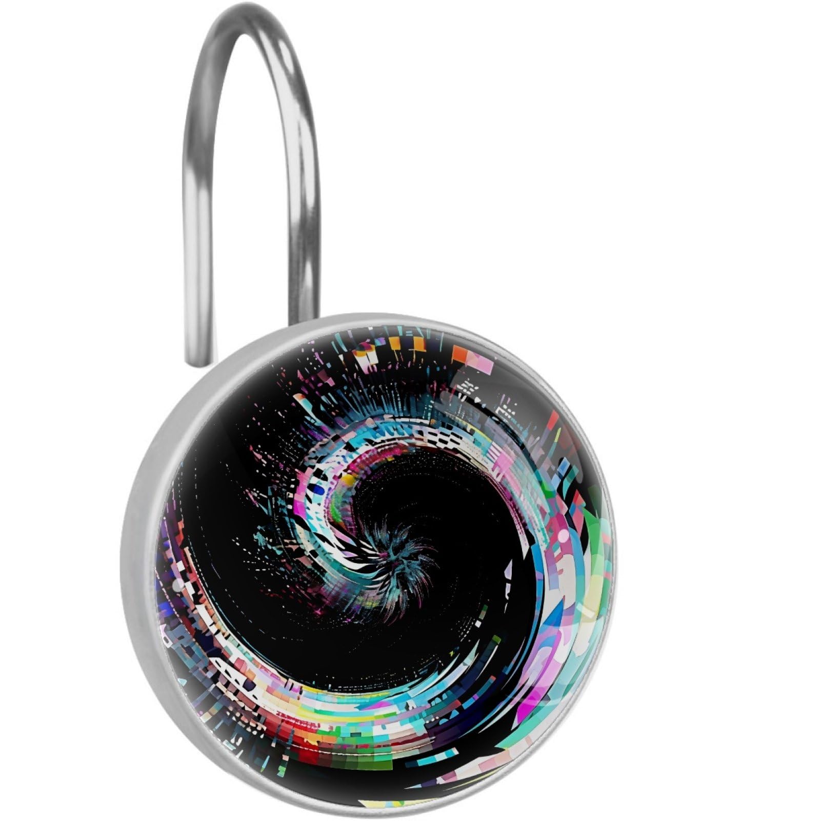 VAPOKF Decorative Shower Curtain Hook: Abstract Swirl Rustproof Stainless Steel Shower Curtain Ring for Bathroom - Shower Curtain Hook & Hangers - Set of 12