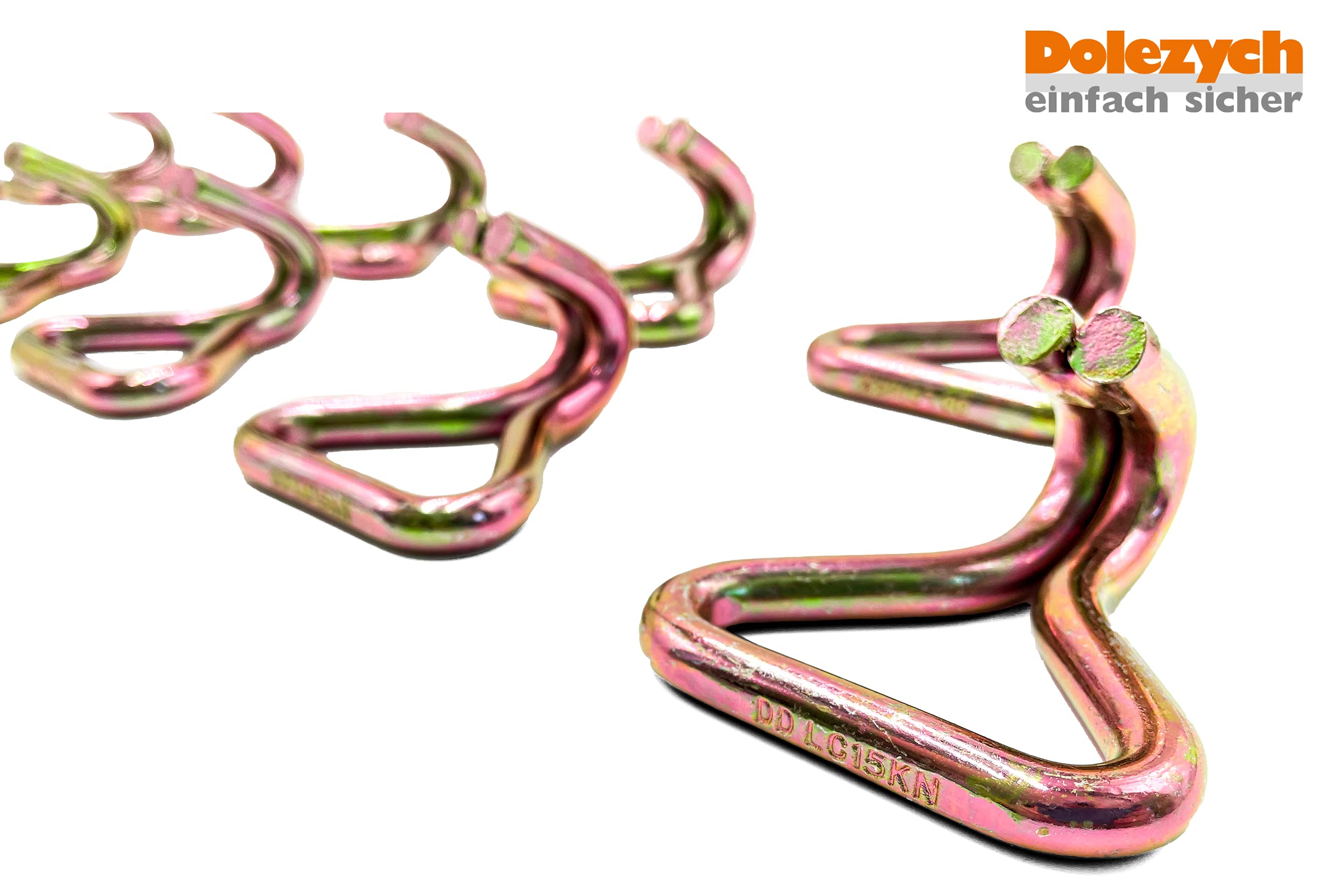 Dolezych 10 Crochets profilés pour Sangles d'arrimage de 50 mm