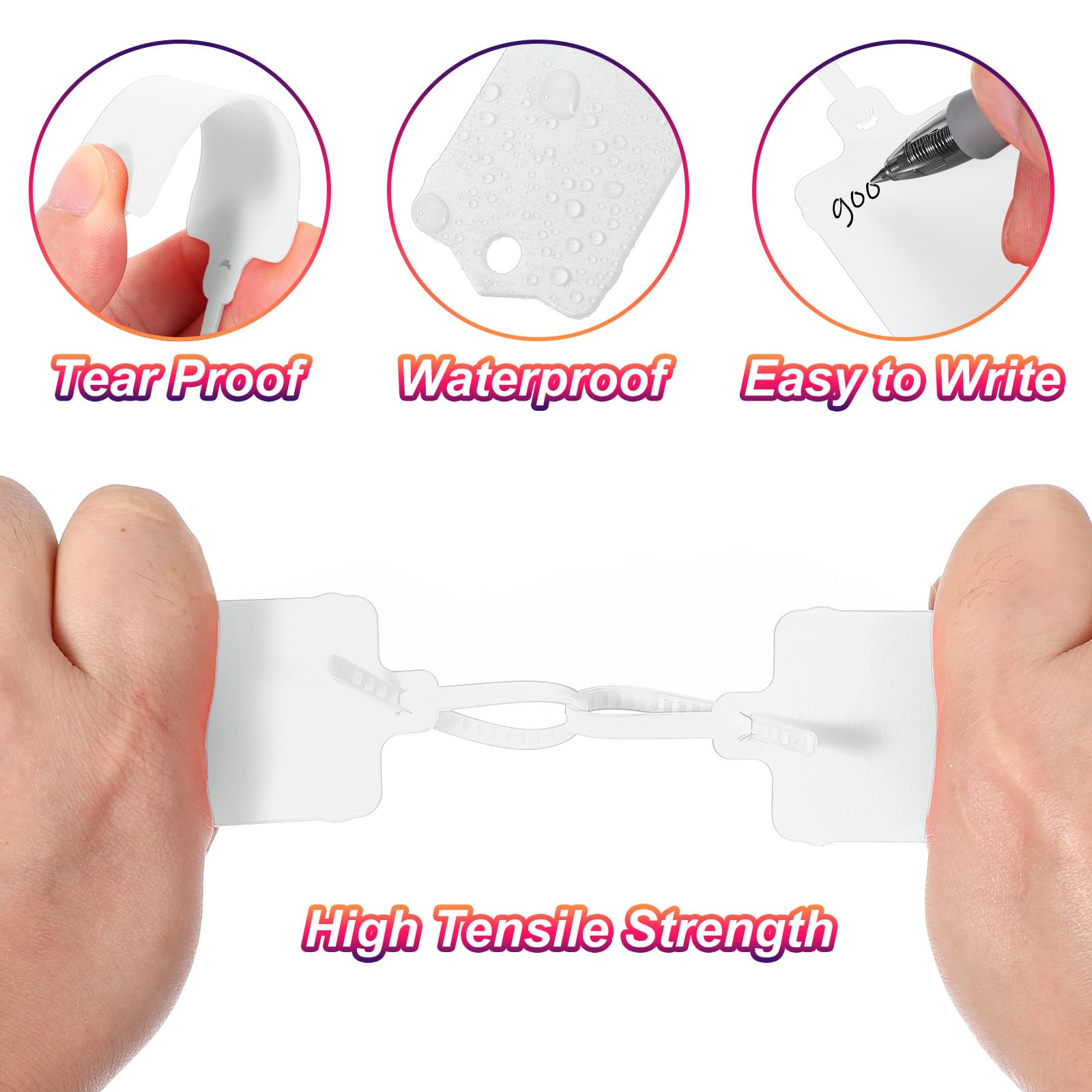 Étiquettes Bagage Plastique - 50 étiquettes Vierges Imperméables Et Réutilisables Avec Attache Zippée - Idéal Pour Valises, Colis, Rangement