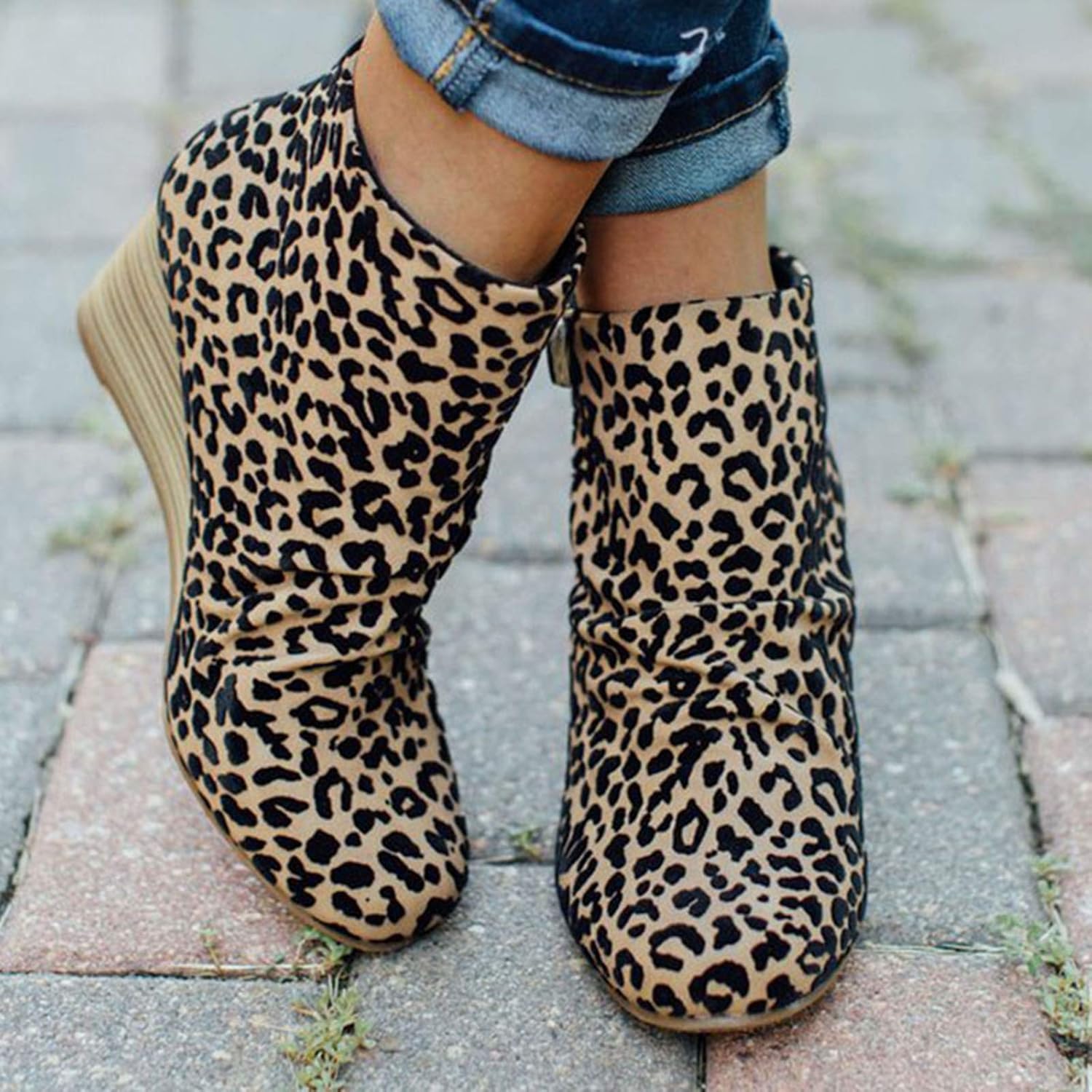Cheetah booties for women Clearance
