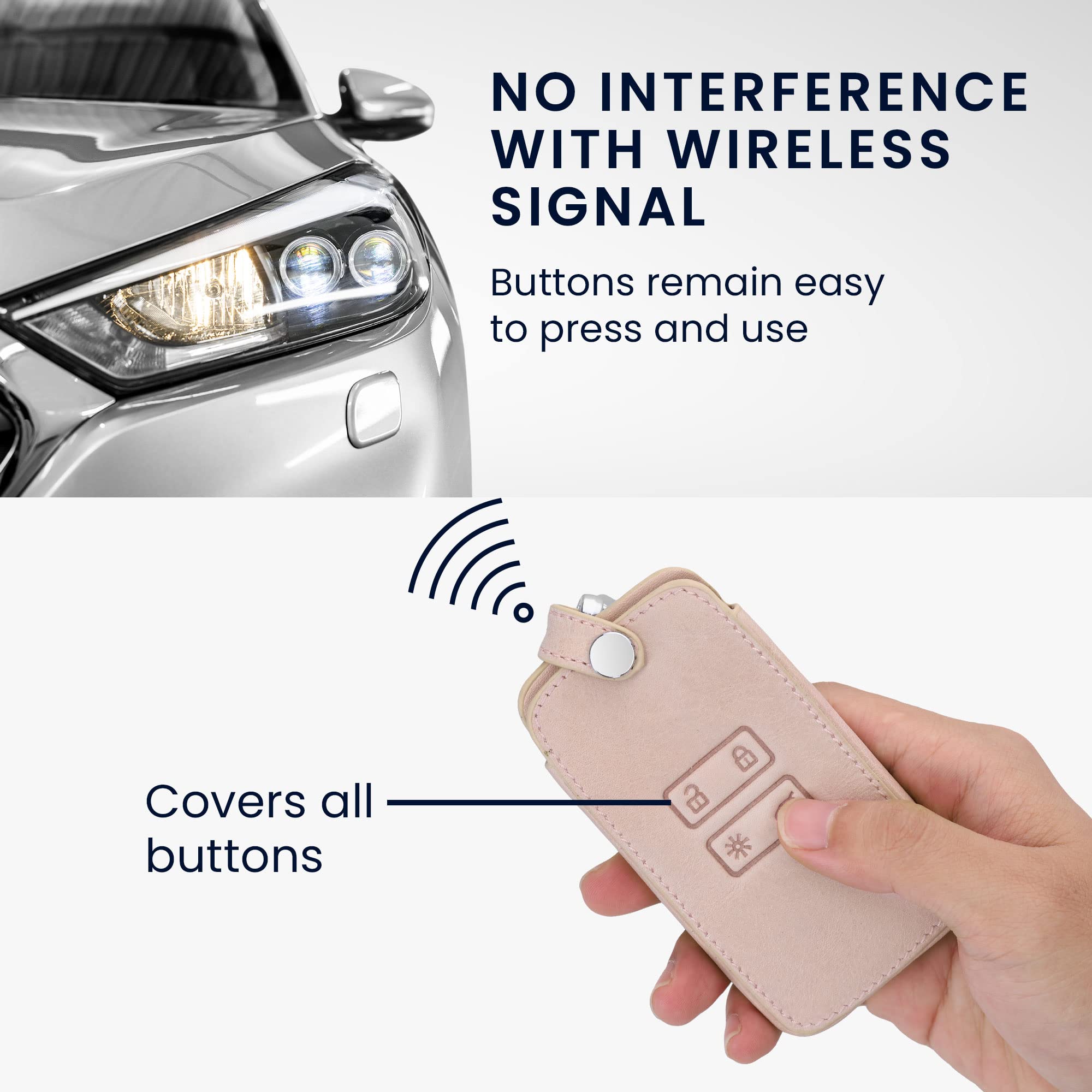 Cover Chiave Renault Kwmobile - Custodia Protettiva Oro Rosa Per Modelli Keyless Go, Anti Graffi E Urti - Foto 4