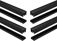 Vista 10 de Riel de puerta corredera de panel de 1/4 pulgadas, juego superior e inferior de plástico negro de 48 pulgadas, fabricado en EE. UU., paquete de 1