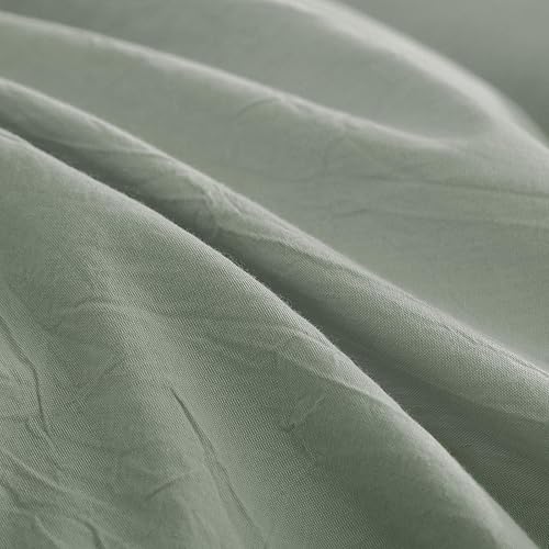 Miniatura 7 de JIYUAN - Juego de 2 piezas de 1 funda de edredón de algodón 100% lavado de 68x90 pulg (edredón no incluido) y 1 funda de almohada, cómodo y