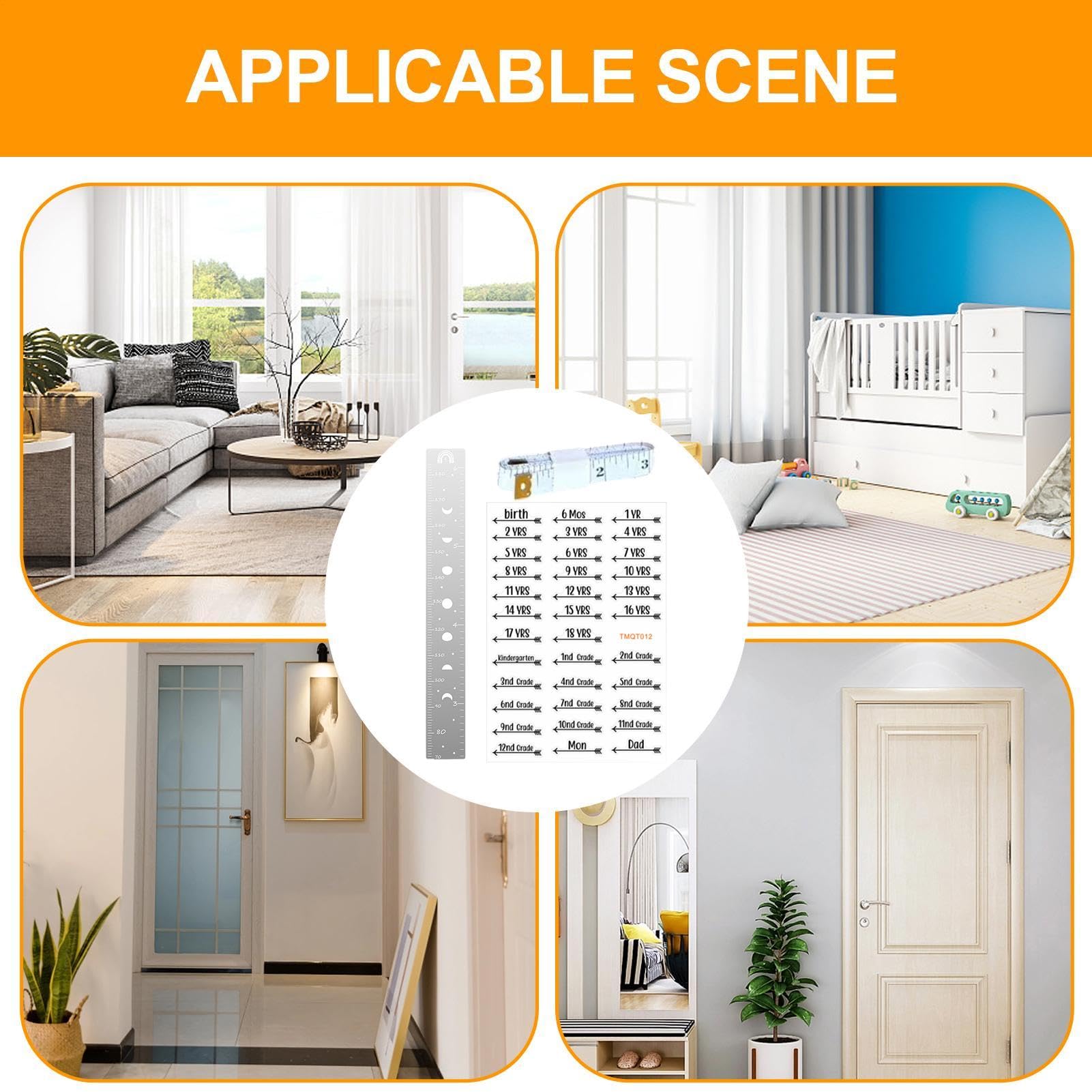 Genérico Espejo Medidor Infantil, Growth Chart Mirrors Kids, Medidor Altura Niños Pared, Puzzle De Espejo De Tabla De Crecimiento Bebe, Regla De Espejos Decorativos De Pared, Decoración Hogar