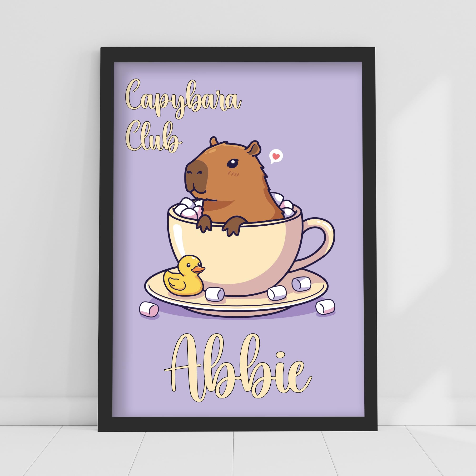 Themed Capybara Print - Capybara Club Personalised Poster Wall Art (42cm x 59.4cm - A2)