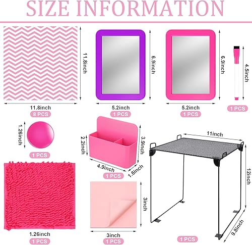 Miniatura 3 de Colarr Organizador de casillero y kit de decoración de 17 piezas de artículos esenciales para el regreso a clases, incluye papel tapiz magnético,