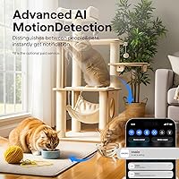 Vista 3 de Cámara de seguridad interior 2K 3MP, monitor de mascotas y bebés Cámara WiFi con detección de movimiento y sonido, alerta en tiempo real, audio
