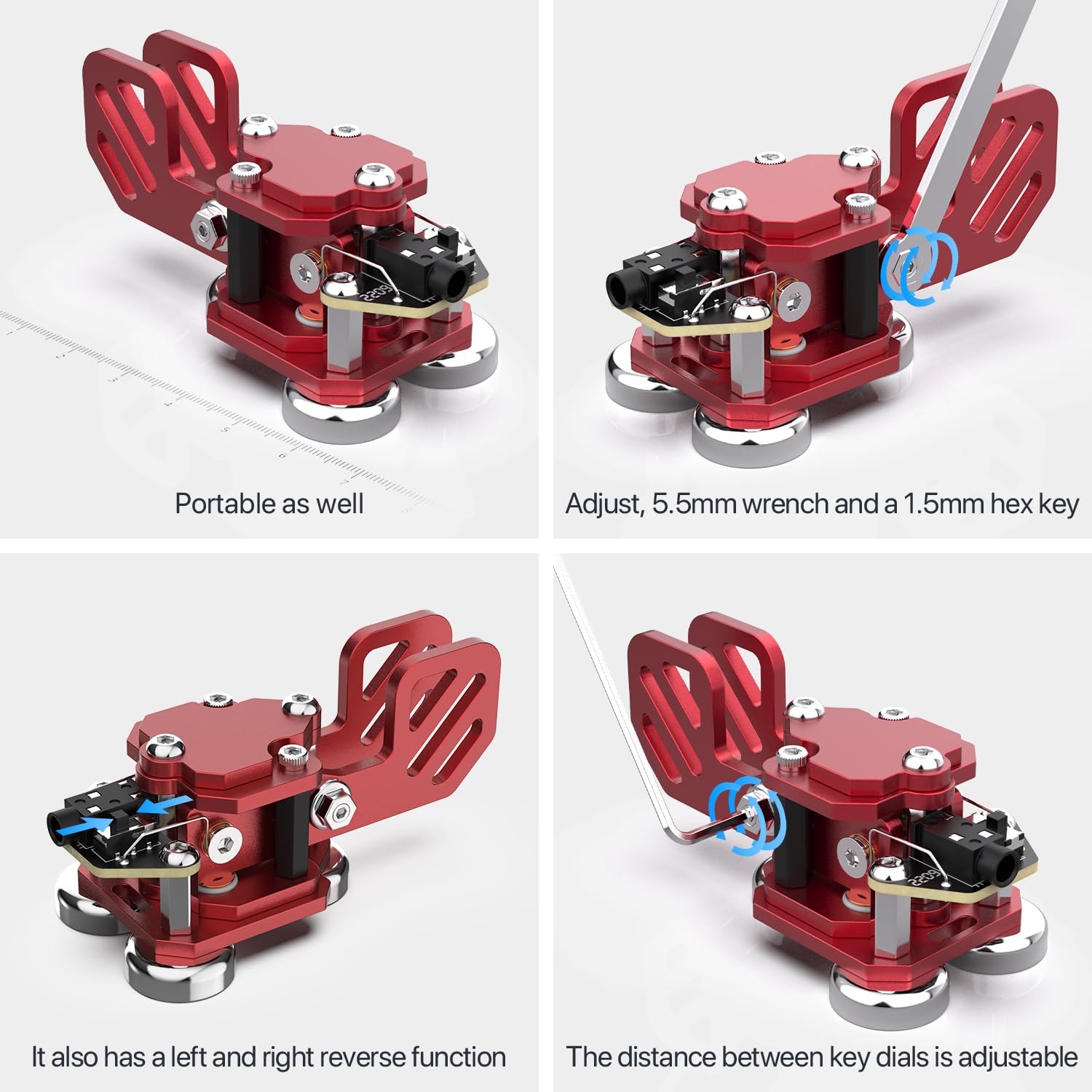 Putikeeg CW manipulador Morse,Llave Morse Doble Pedestal,radioaficionados Equipos,manipulador telegrafo,Llave telégrafo (Red)