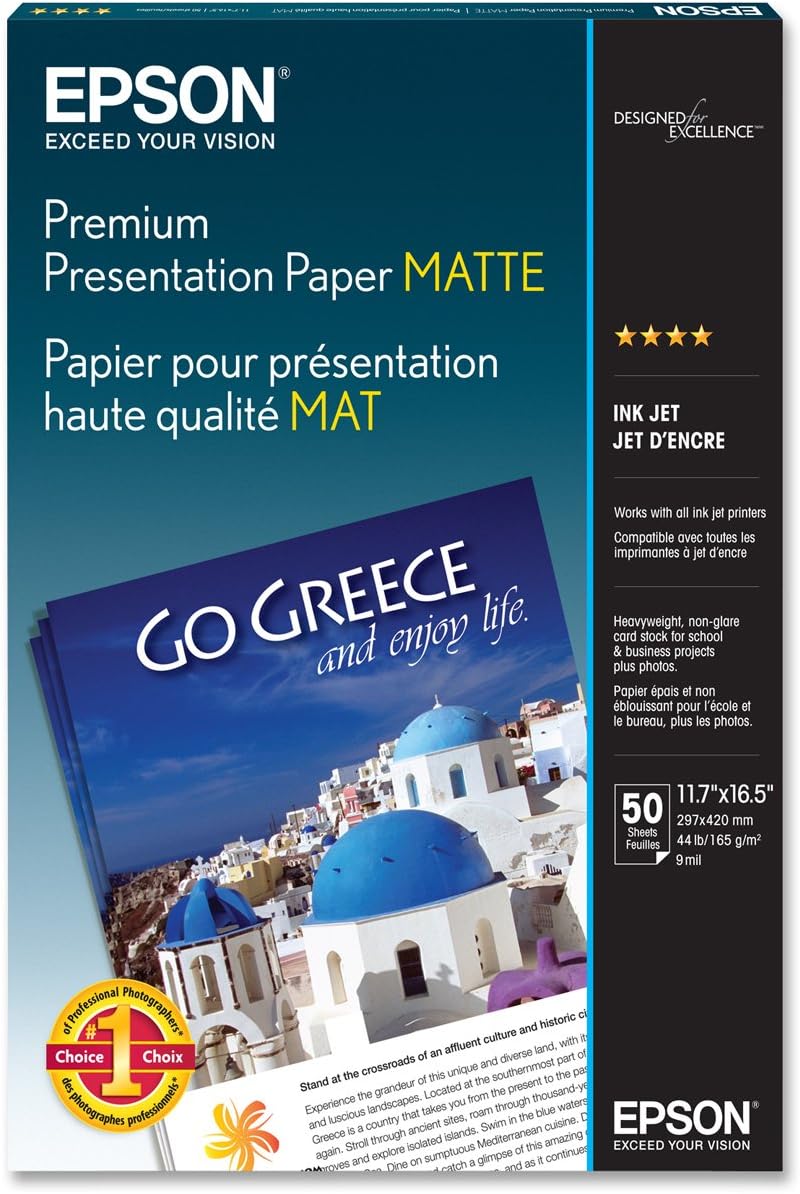 Epson Premium Presentation Paper MATTE (11.7x16.5 Inches