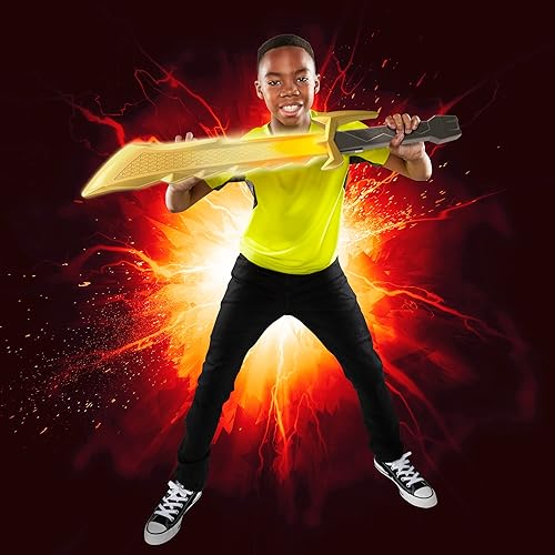 Miniatura 5 de Power Rangers Dino Fury Megafury Saber, espada de juguete con luz y sonido activados por movimiento, juguetes de superhéroe, juguetes interactivos
