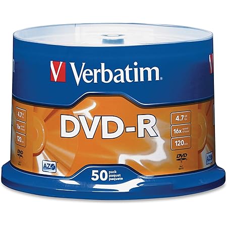 Verbatim DVD-R 4.7GB 16x AZO Recordable Media Disc - 50 Disc Spindle