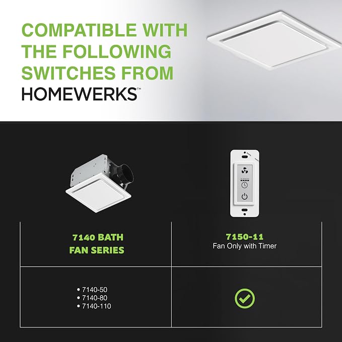 Extractor de baño Homewerks 7140-110 montaje en techo miniatura 9
