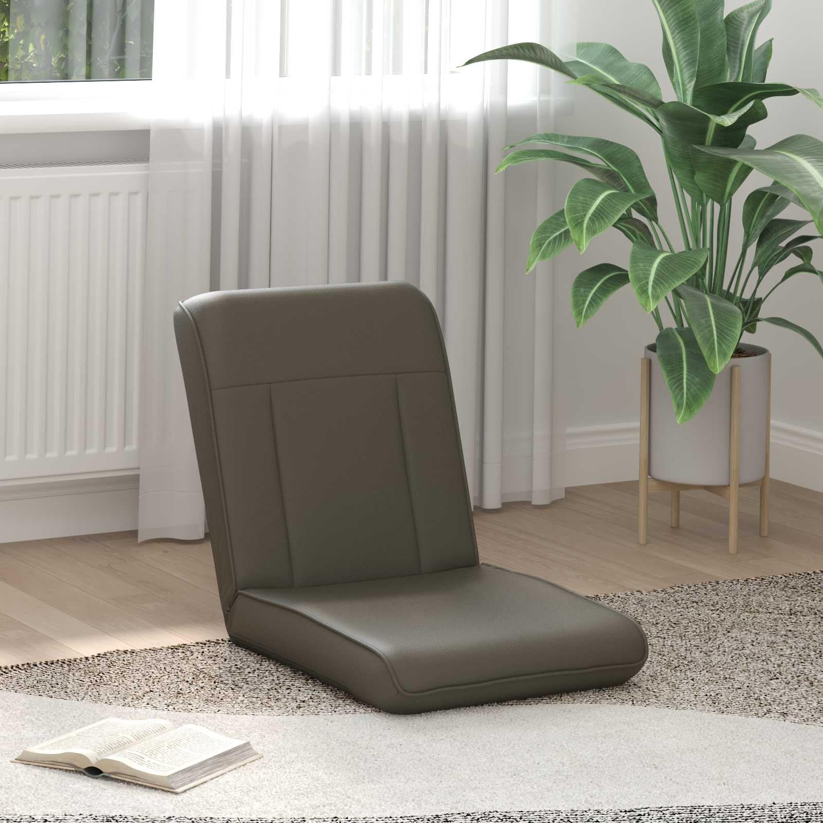 Regulowany fotel na nogi ze sztucznej skóry z oparciem wielopozycyjnym, wyściełany, ergonomiczny, składany i przenośny, do salonu, sypialni, medytacji, czytania, gier i jogi