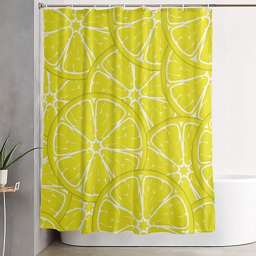 Miniatura 7 de PAILON Fruit Lemon Plastic Shower Curtain Liner 60x72in Extra Long Shower Curtains for Bathroom Clearance Set with Hooks Cortinas De BañO,