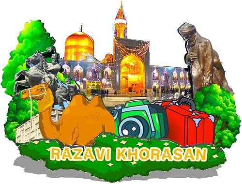Irán Razavi Khorasan, imán para nevera de madera 3D, monumentos de viaje, decoración coleccionable hecha a mano -660