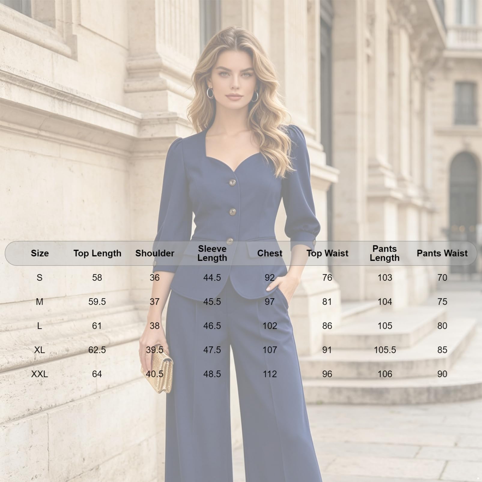 Donna Completo Elegante Tailleur Suit Formale Pantalone da Ufficio