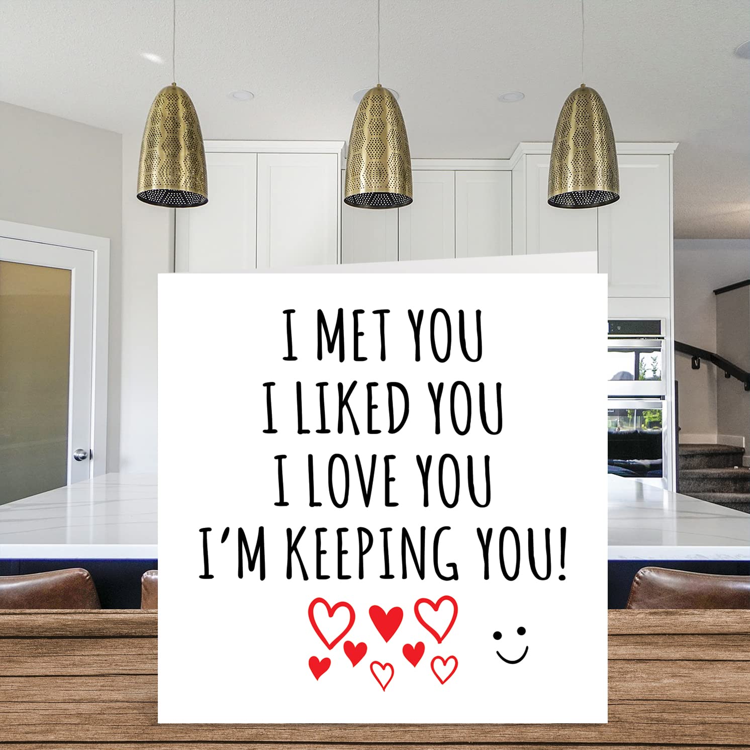 Valentinstagskarte „You Are Stuck With Me“ – 15x15 Cm, Premium 350 G/m², UK