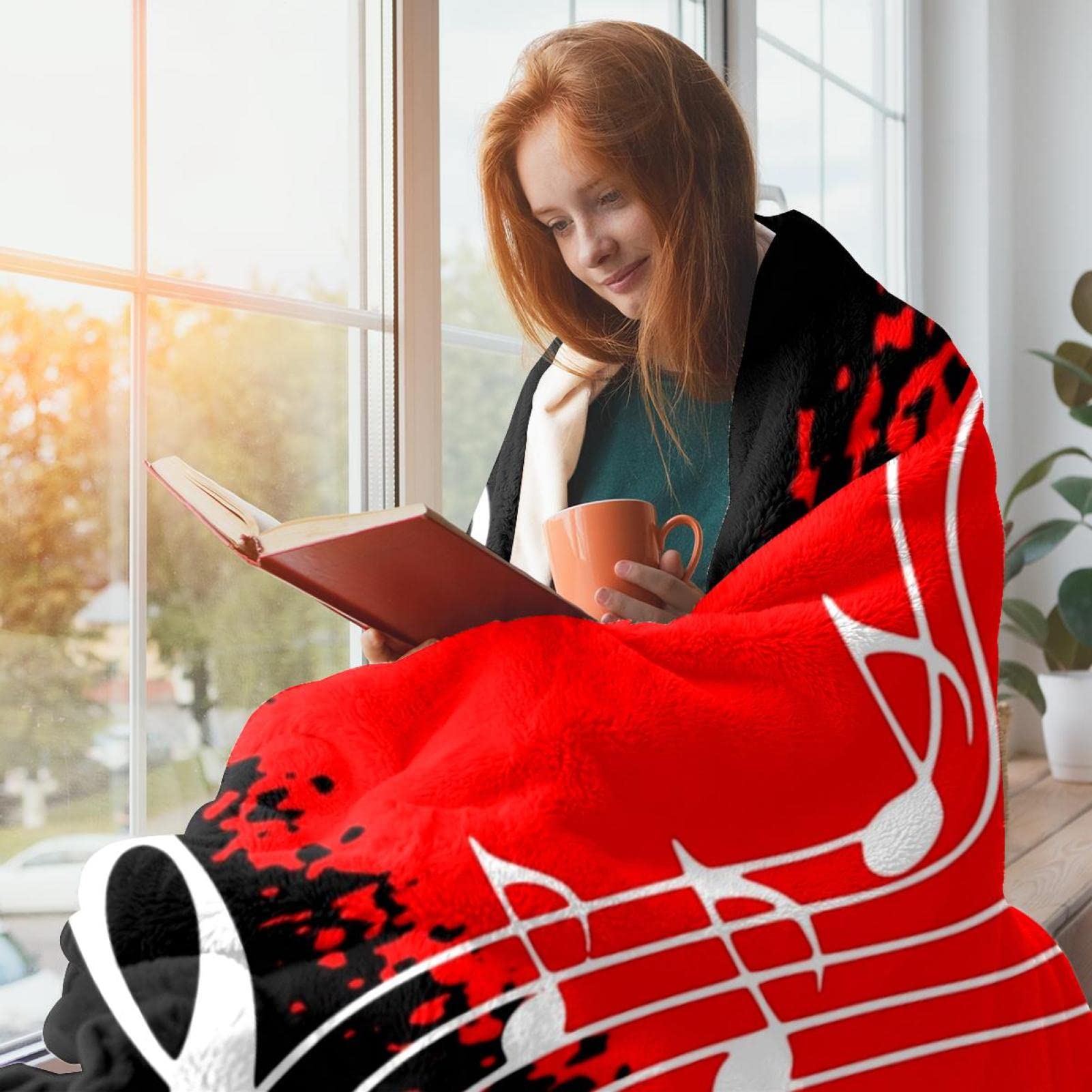 Coperta Musicale Note Vintage In Pile - Morbida E Calda, 127x101 Cm, Per Divano E Letto, Regalo Per Bambini, Ragazzi E Adulti - 3