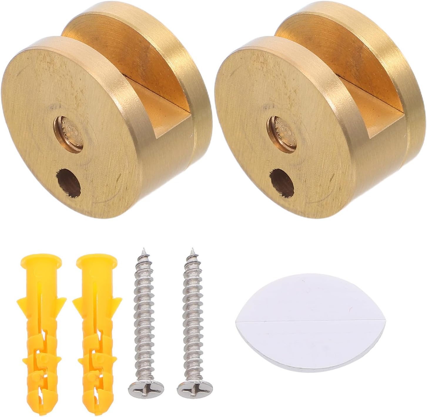 4pcs Copper Bathroom Mirror Clips for Frameless Glass, Round Hardware | 5-12mm Thickness Range, Shower Door Support, Secure Fit to Minimize Wobbling in Wet Environments