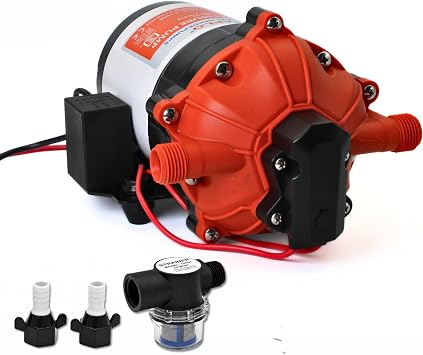 SEAFLO 53-Series DC Diaphragm Water Pump 7.0 GPM, 60 PSI, 12V | Heavy-Duty, Self-Priming, Bypass with Pressure Switch, Continuous Duty,