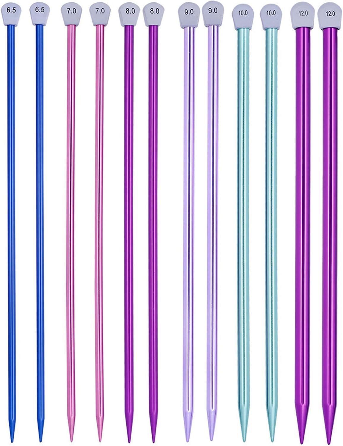 Single Pointed Staight Sweater Needle 2mm-12mm Sweater Needle Aluminum Knitting Needle for Weaving Sweater Blanket Scarf