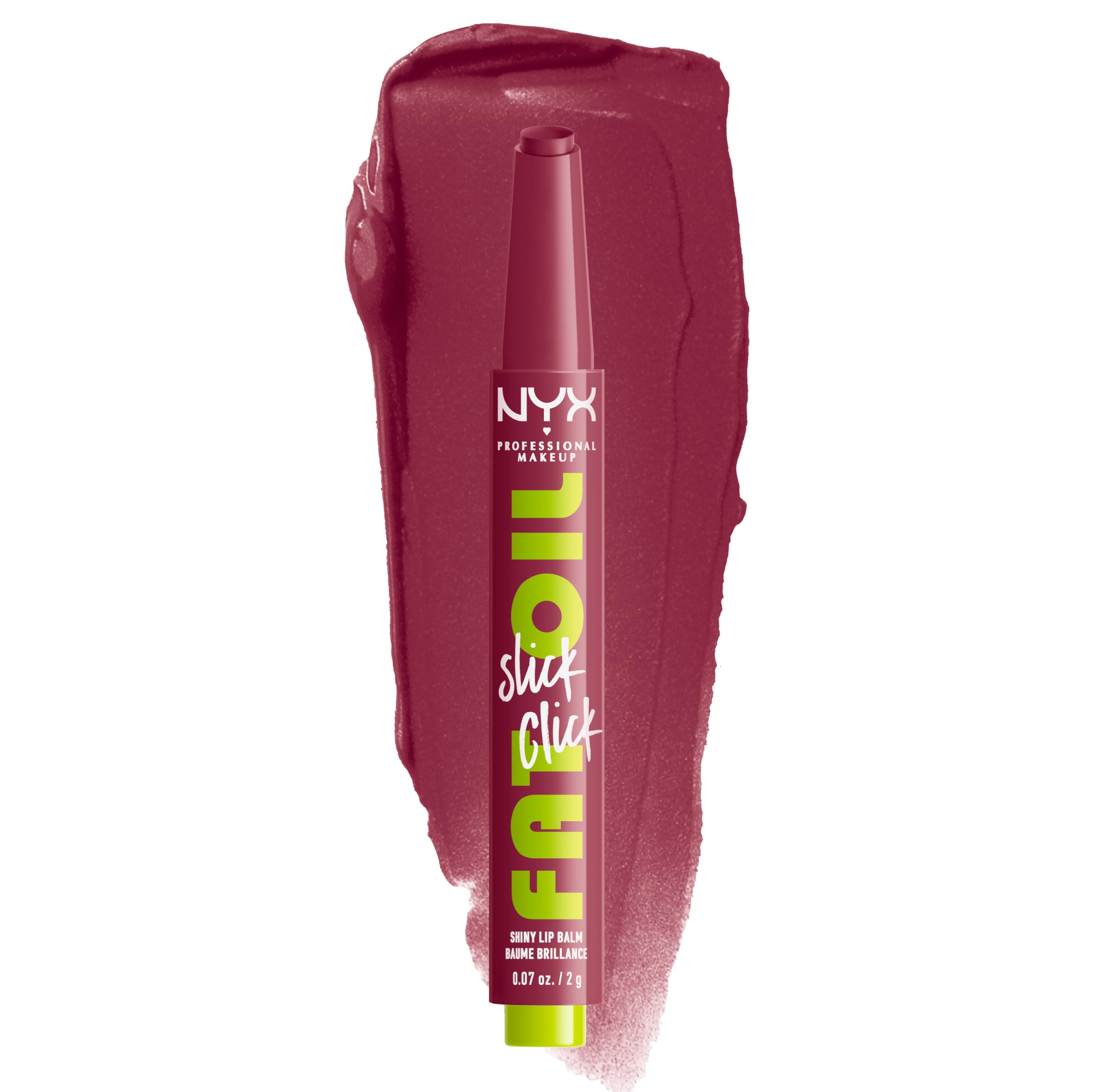 NYX PROFESSIONAL MAKEUP Fat Oil Slick Click, Lip Balm, 12 HR Hydration, High Shine Finish, In The Drafts, Women