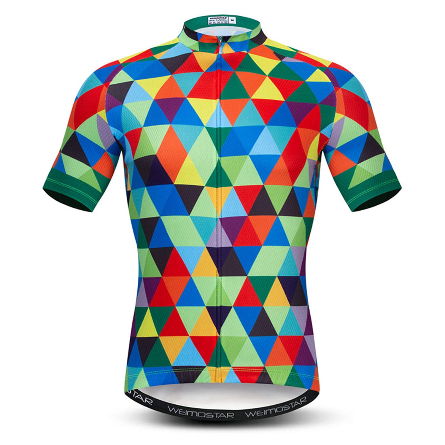 Weimostar Men's Cycling Jerseys Plaid Bike Shirts Short Sleeve Road Biking Jersey for Men Summer Bicycle Wear with 3 Pockets