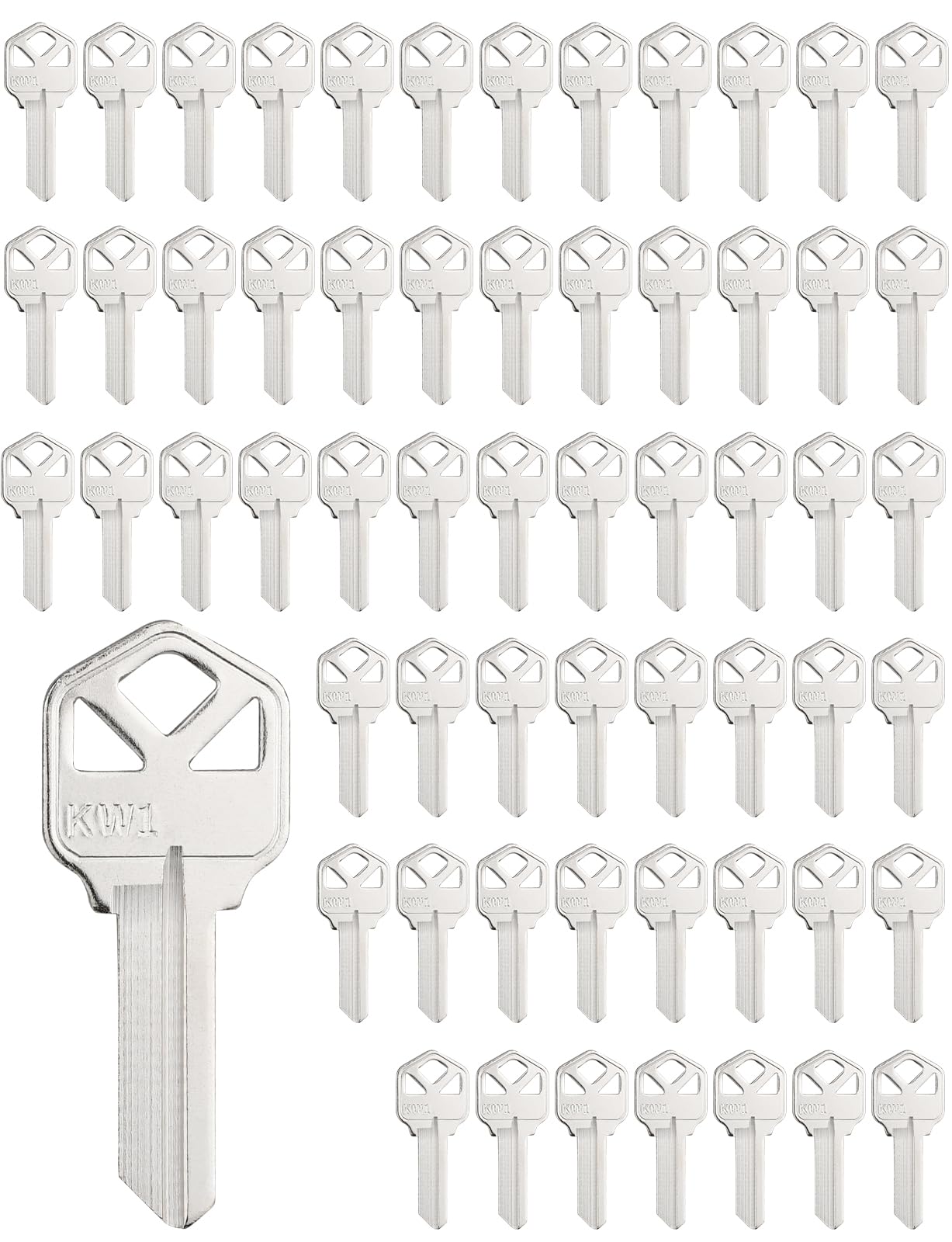 Blank Key, Pack of 60 KW1 Key Blanks Used for Residential and Commercial Locks