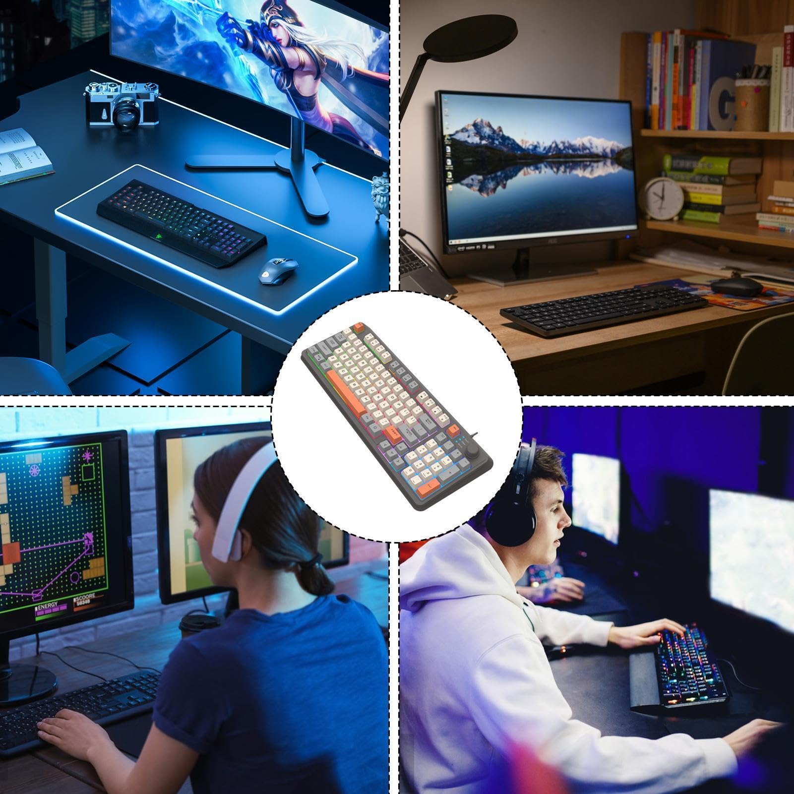 Illumina la tastiera meccanica del gamer, la tastiera meccanica sul | Tastiera meccanica per utenti di computer per gli amanti del gioco studentesco