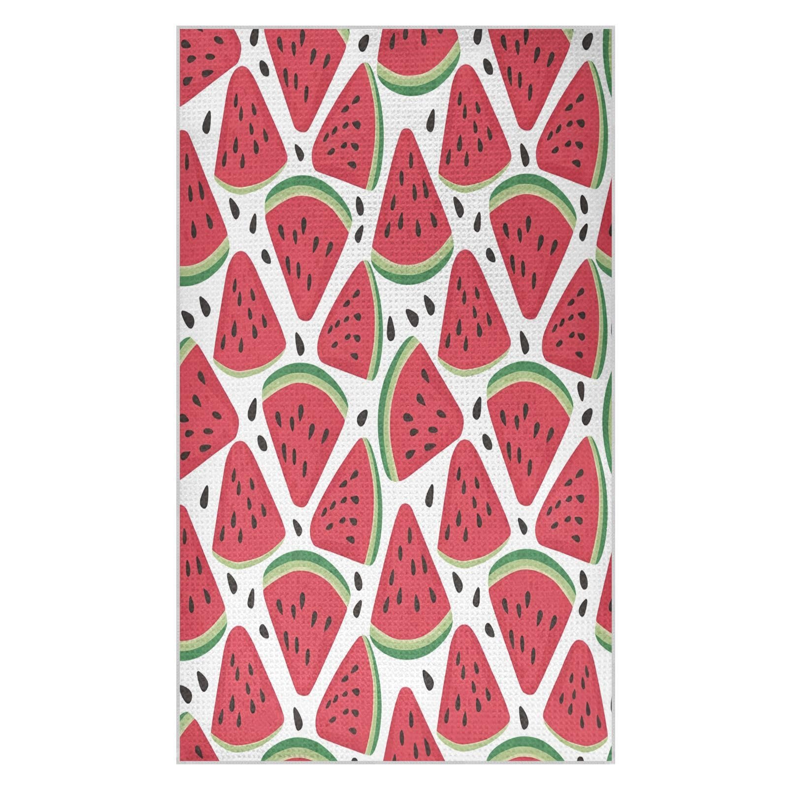 Lyeorm Summer Watermelon Waffle Weave Kitchen Towels 18x30 Inch Soft Absorbent Microfiber Dish Cloths