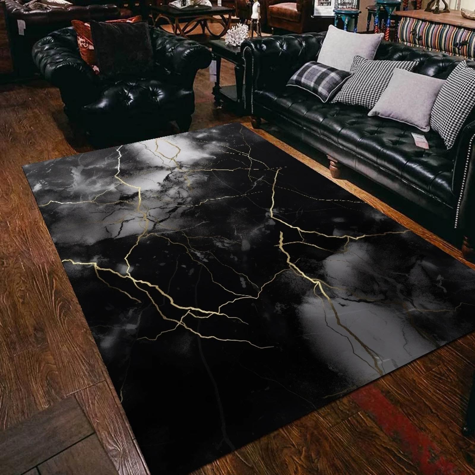 Luxury Black Carpets for Living Room Decor Home Soft Kids Bedroom Carpet Lounge Large Area Rugs Bathroom Floor