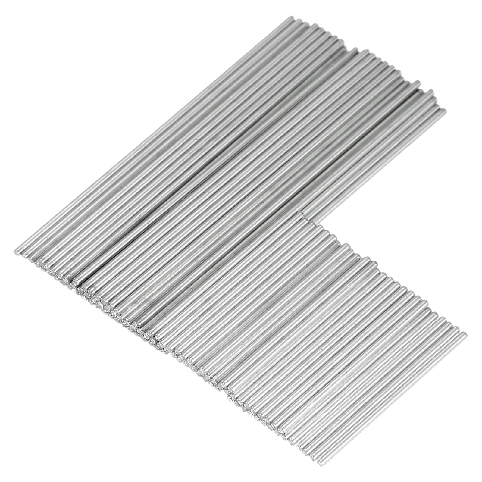 sourcing map 100pcs 2 Sizes Toys Shaft Round Rod Silver 2mmx50mm,2mmx100mm — image 1