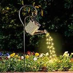 Arrosage de la boîte avec lumières, lumières solaires pour jardin extérieur Art Décor suspendu lanternes solaires, étanche en métal pour promenades de triage Patio Table