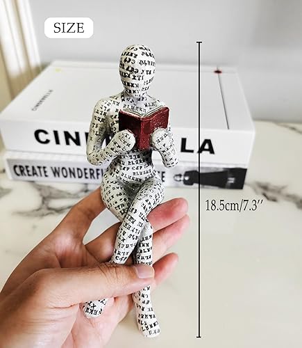 Miniatura 4 de Figura de mujer de lectura, estatua de pensador, decoración moderna de estantería, escultura estética, decoración de habitación, decoración