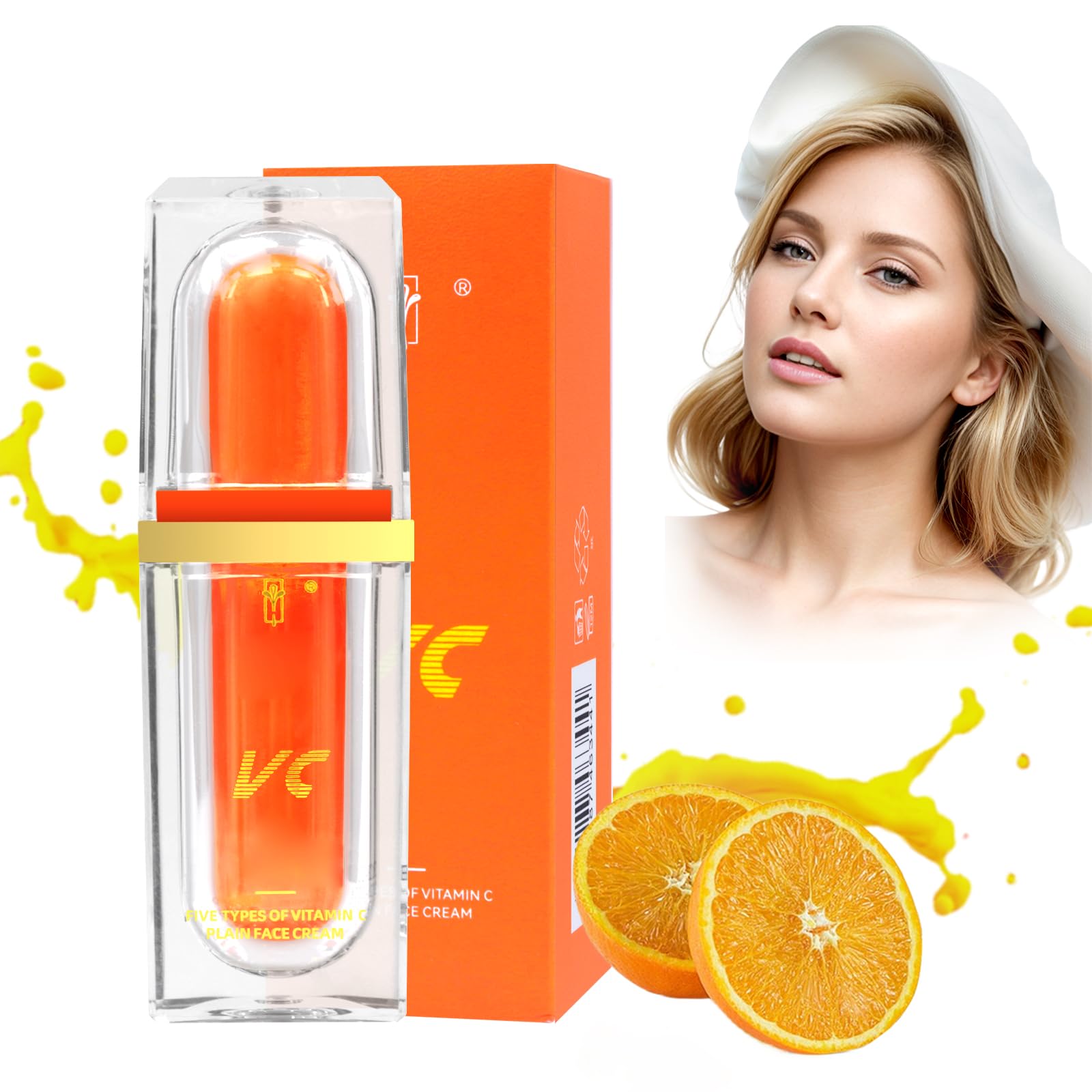 Five Vitamin C Tone-Up Cream, Lightweight Long Lasting Hydrating Skincare Makeup Cream, Face Daily Moisturizer for All Skin Types