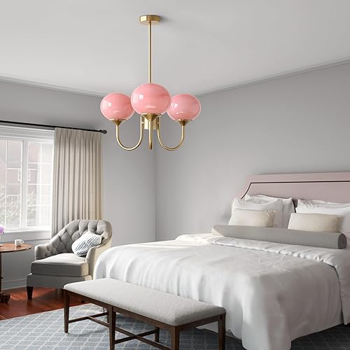 Miniatura 9 de BOKT Moderno candelabro Sputnik de globo de 3 luces de mediados de siglo, moderno aplique de pared de cristal dorado, juego de dos lámparas de pared